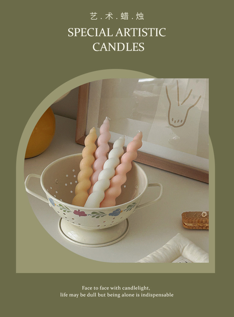 Twisted spiral rod wax, a niche atmosphere fragrance gift candle, handcrafted long rod shape cross-border aromatherapy candle pic 10