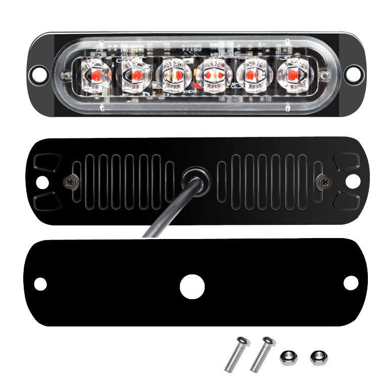 Car wireless remote control 12V one tow four red and blue grille flashing light 24LED ultra-bright high-power chassis light warning light flashing pic 9