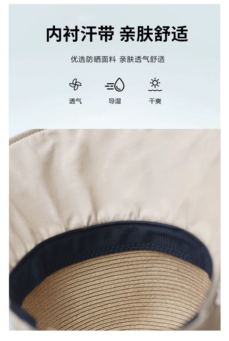 2024夏新款大帽檐遮阳草帽女士防晒鸭舌帽时尚休闲百搭显脸小凉帽详情5