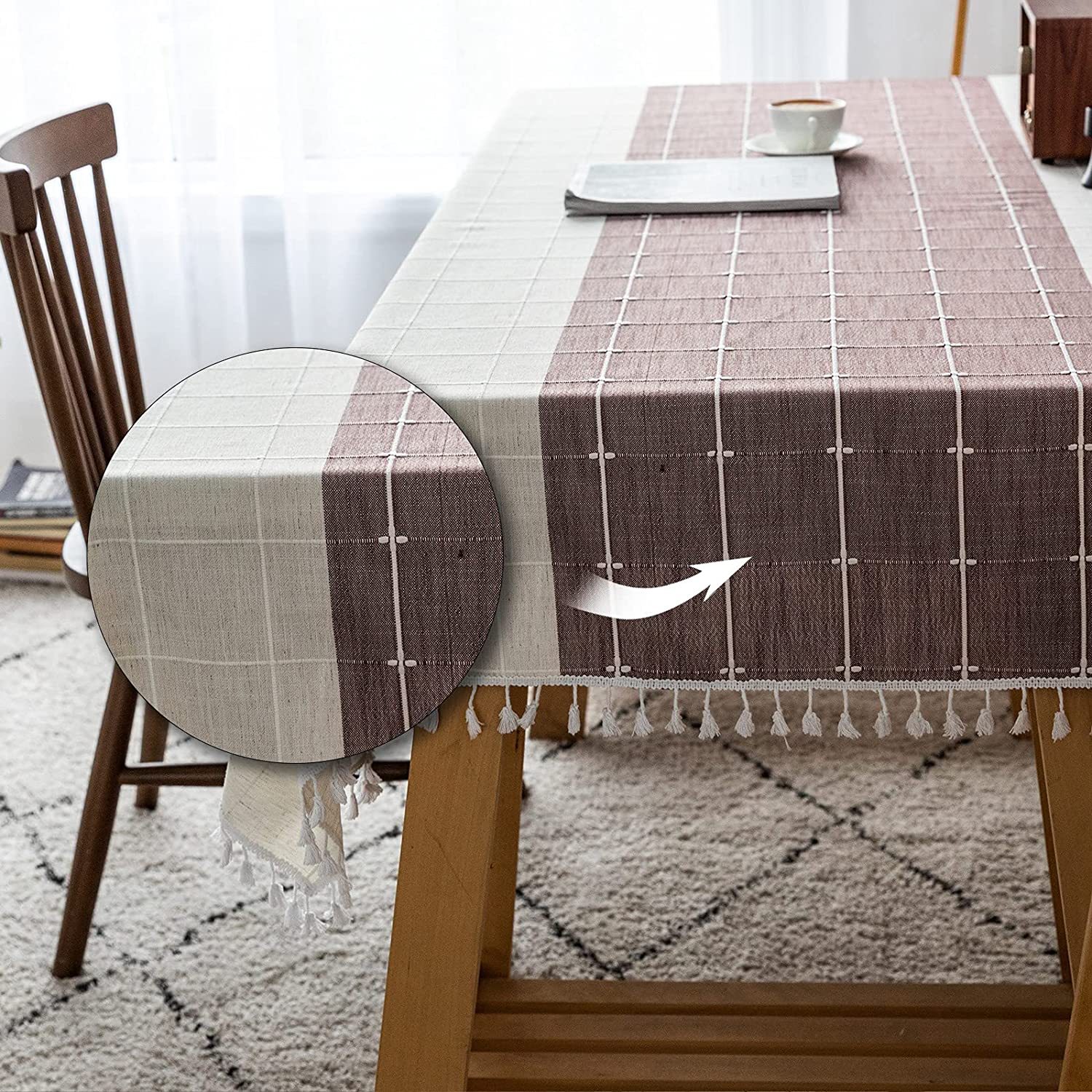 Cross-border northern European rectangular tablecloth, cotton, linen, linen decoration party, German, French, British coverings, wrinkle-free tablecloths pic 4