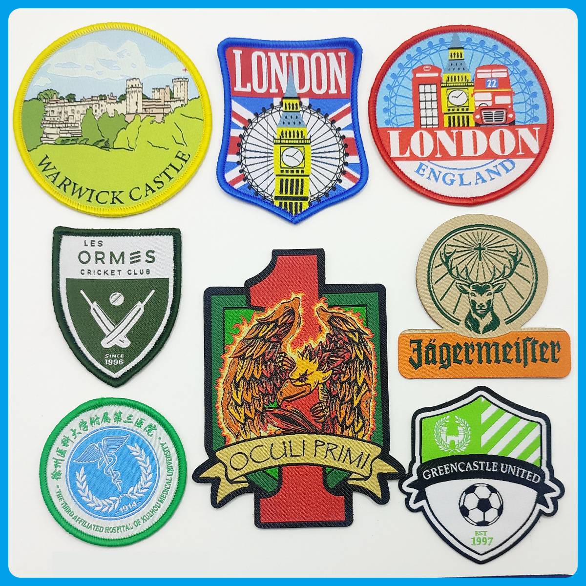 工厂定制服装领标袖标鞋帽布贴织唛手袋布标定做外贸礼品银线织标详情15