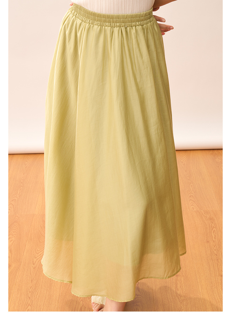 【盛都】清仓特价款轻盈气质天丝飘逸高腰设计感A字半身裙中长详情25