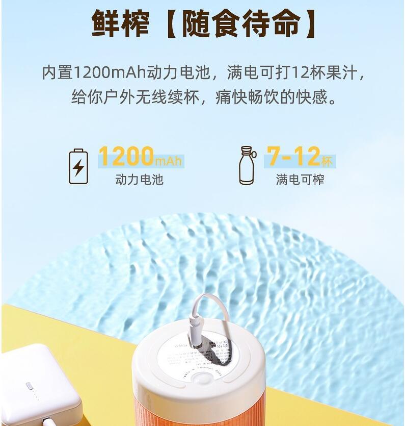 跨境新款便携式酒瓶榨汁杯随行六刀头果汁机小型家用电动榨汁详情6