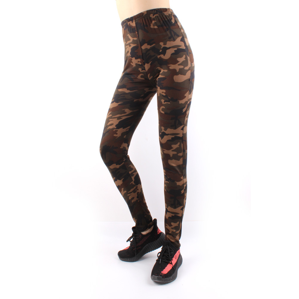 Camouflage leggings, stretch large size camouflage yoga pants, tight nine-inch pants, sports leggings pic 6
