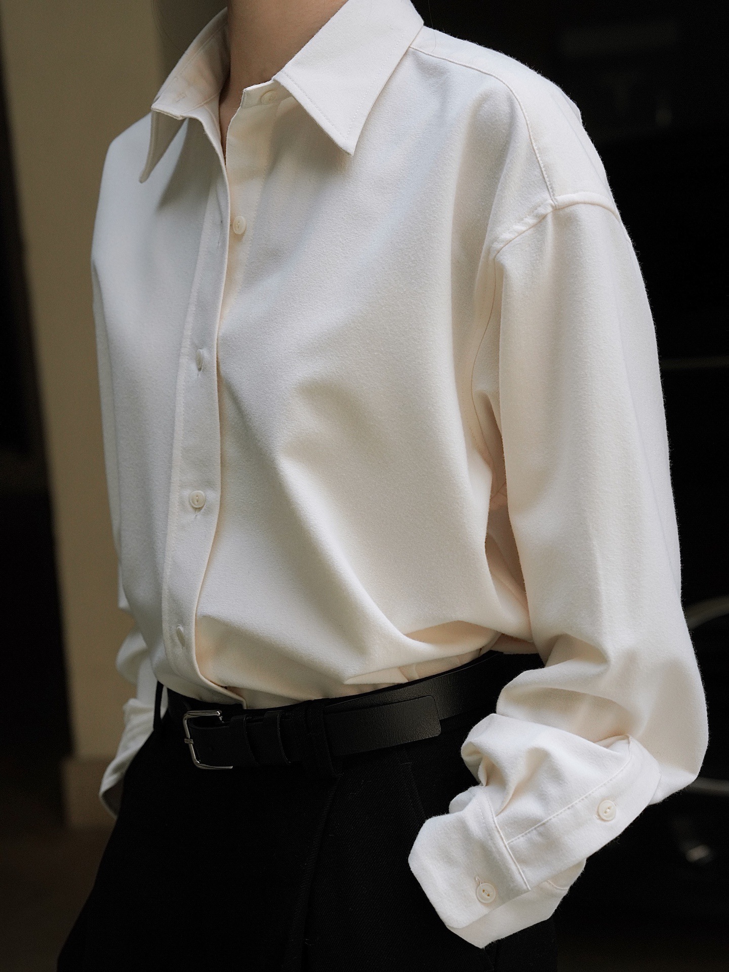 Early spring new Korean-style simple commuting brushed lapel shirt, loose and slimming, H-shaped thickened layering top for women pic 25