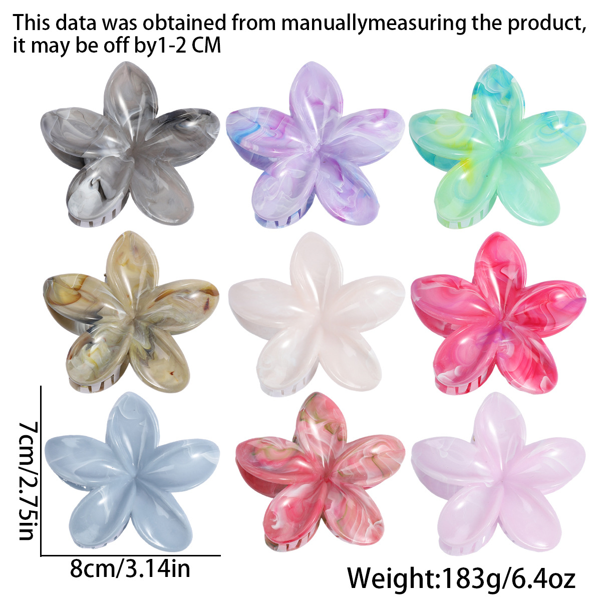 跨境新款拉丝鎏金鸡蛋花抓夹小号紫荆花编发碎发夹高级感金丝发饰详情18