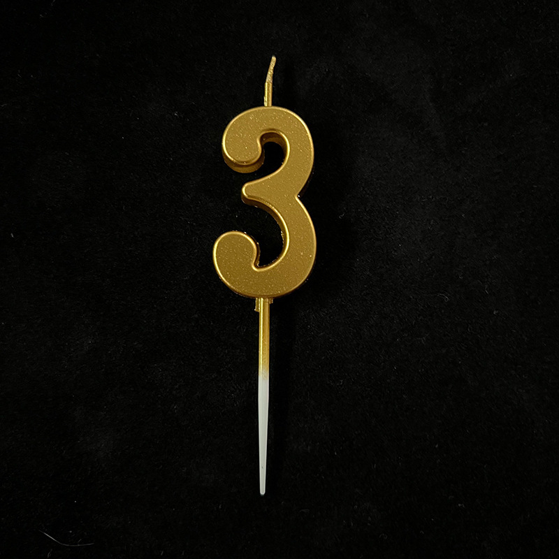 批发镀金数字蜡烛周岁创意PVC独立包装生日派对烘焙甜品台装饰详情7