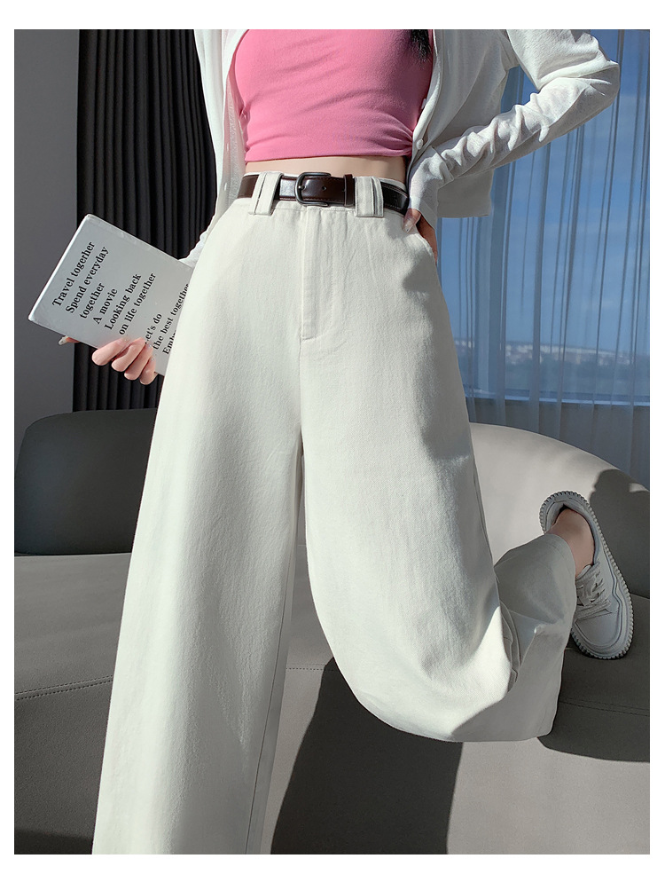 法式八分九分天丝棉阔腿牛仔裤女秋季新款小个子宽松显瘦直筒裤详情43