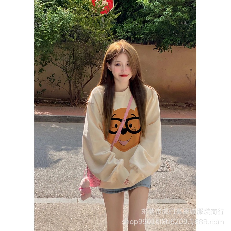 新款女士卫衣2023春季韩版设计感时尚小众圆领宽松女装休闲上衣详情25