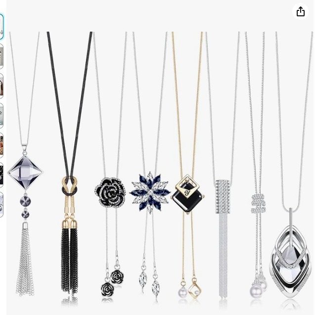 Korean-style fashionable and versatile sweater chain long necklace, with a unique and elegant style and a high-end feel. Blue crystal flower tassel decoration pic 9