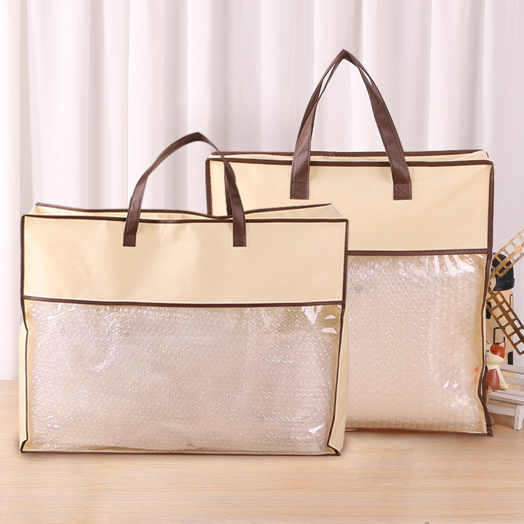 Non-woven fabric home textile zipper bags, transparent PVC non-woven fabric bags wholesale, quilt packaging bags customized - printing factory pic 11