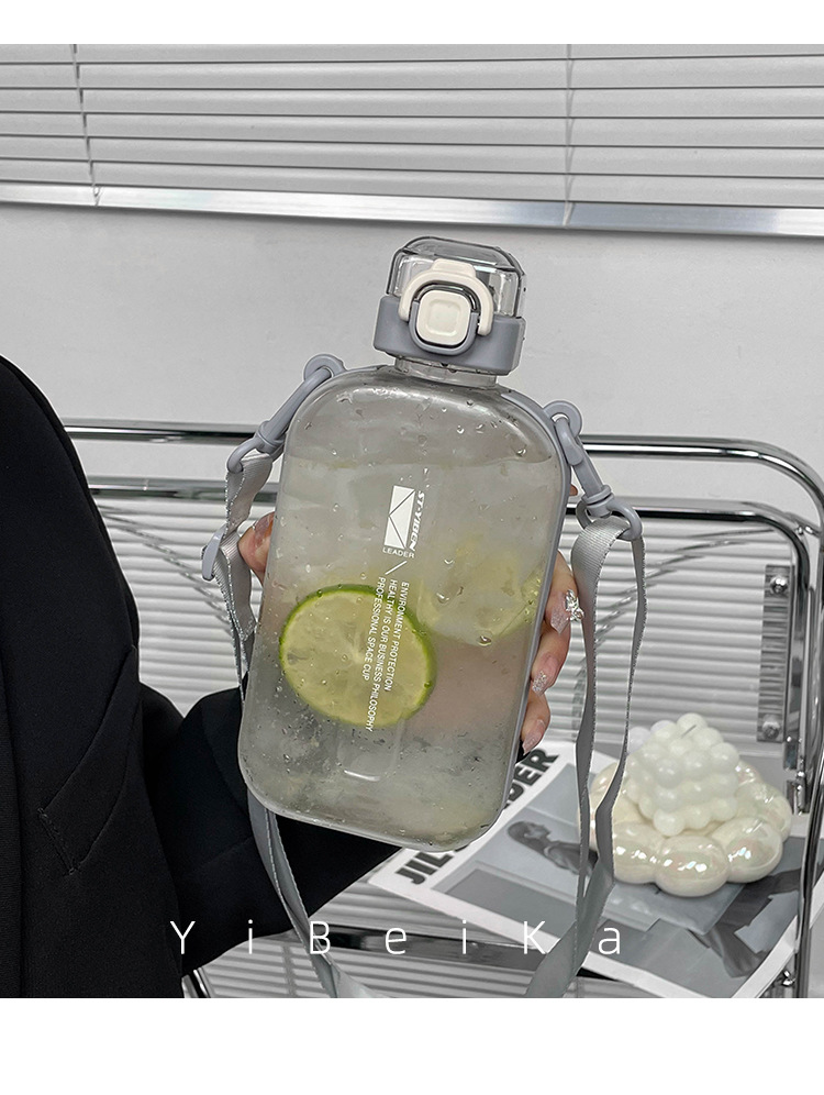 时尚简约大容量水杯创意方形运动健身杯子高颜值网红塑料水杯批发详情14