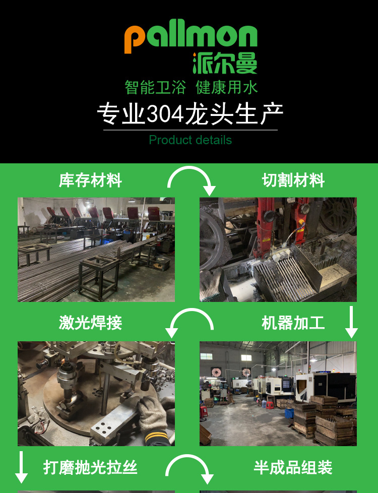 304不锈钢抽拉厨房菜盆冷热水龙头 加工定制外观黑色拉丝菜盆龙头详情14