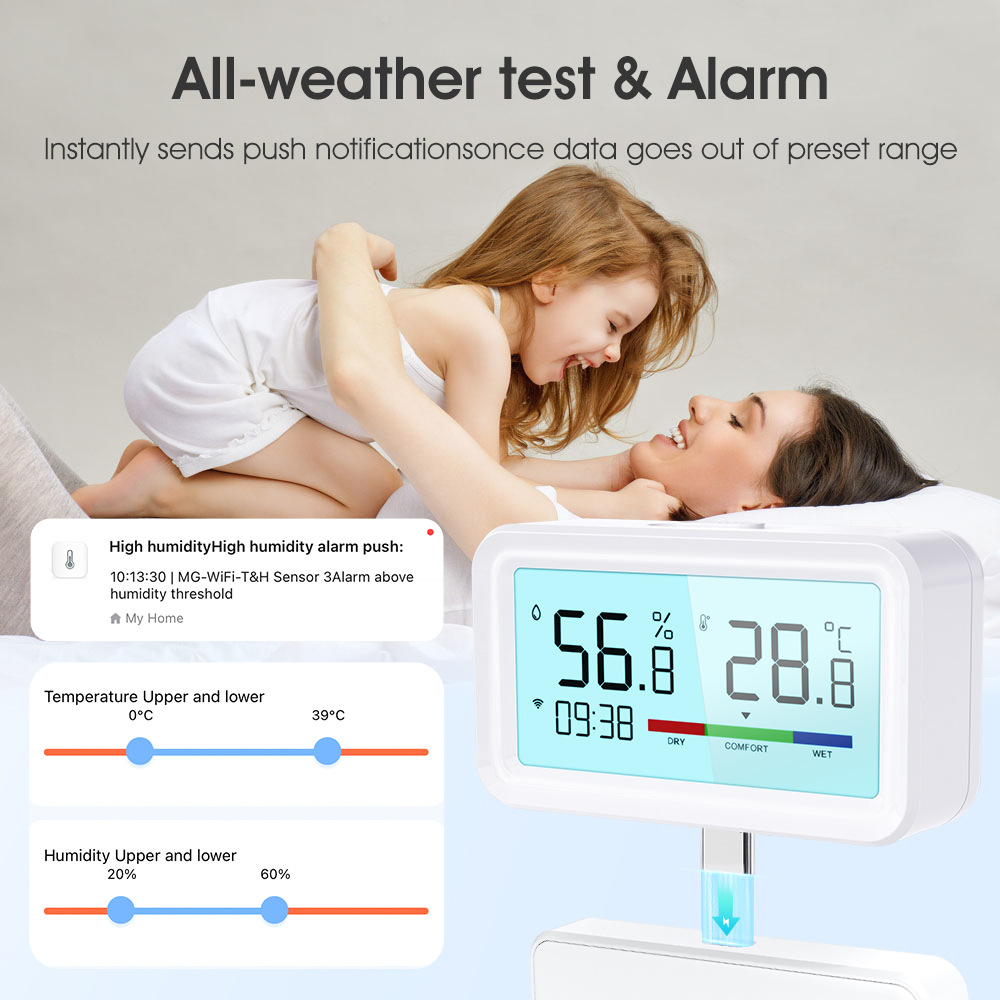 Tuya Smart Home WiFi/zigbee temperature and humidity sensor with time wireless electronic thermometer detection pic 10