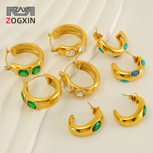 European and American ins style mini titanium steel ear studs, elegant and high-end heart-shaped earrings, 18K stainless steel irregular earrings for women pic 8