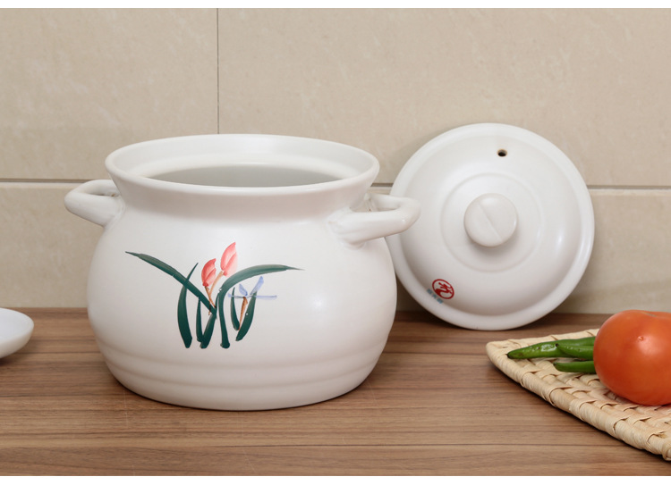 Orchid stewed pot, stone pot, clay pot, open flame, household ceramic pot, open flame, high-temperature resistant stewing pot for health preservation pic 19