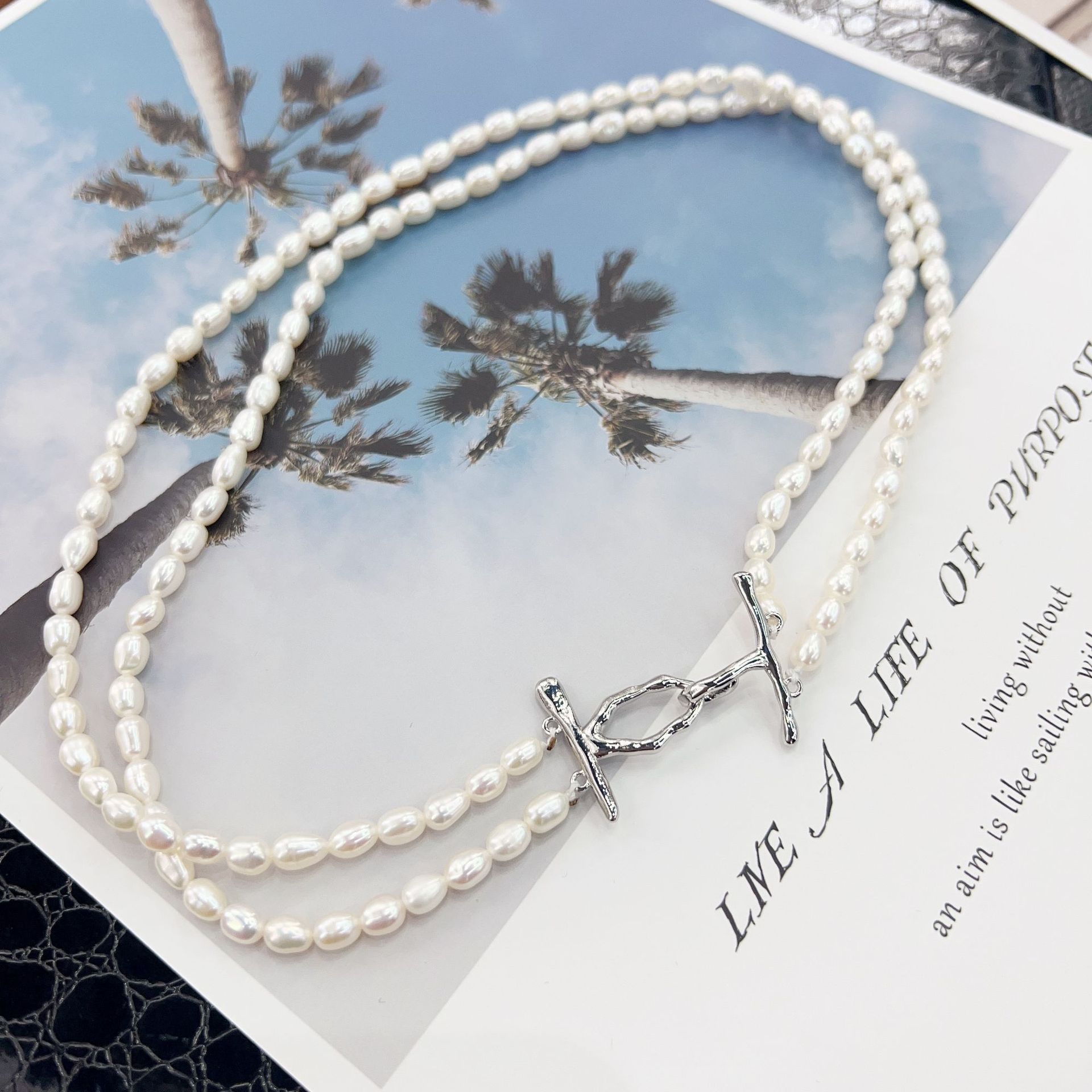 Ins-style irregular series design diy pearl necklace bracelet link buckle double-row link button accessory matching pic 7