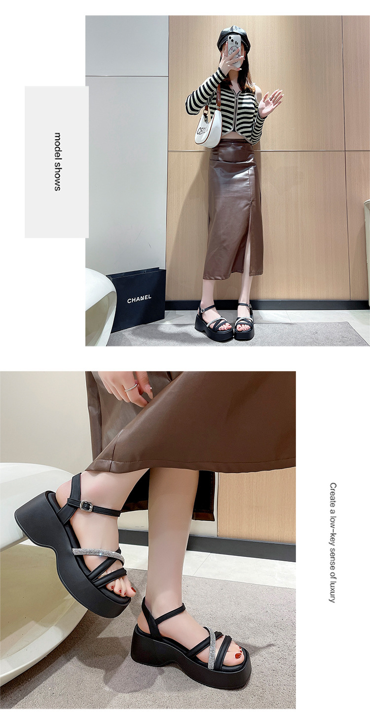 凉鞋女2024夏季新款厚底增高仙女风罗马凉鞋坡跟潮百搭女士凉鞋详情13