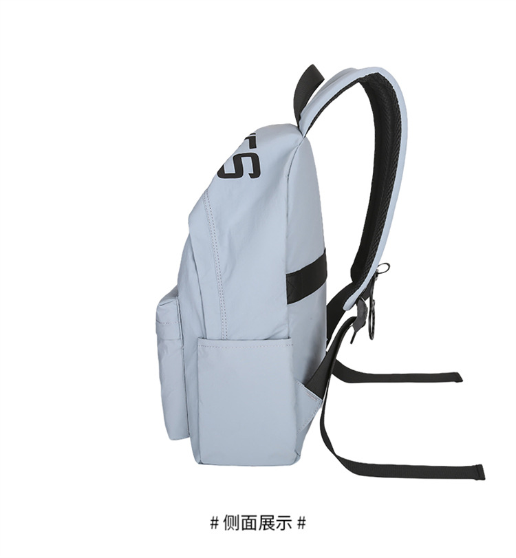 简约时尚潮流双肩包纯色字母休闲背包男女户外旅行大容量学生书包详情22