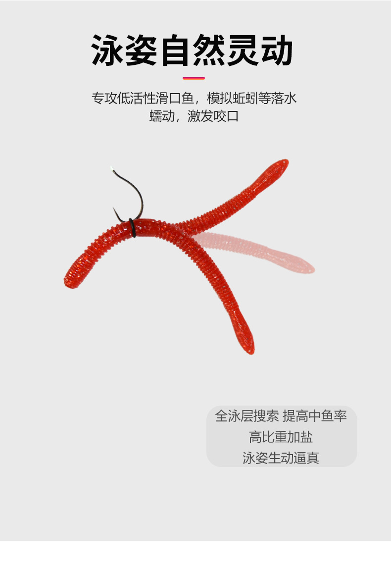 Donglejian Soft Bait Series Noodle Worm DCL4.5 Bionic artificial Bait for sea fishing, freshwater lure fish bait and fishing gear for fishing pic 3