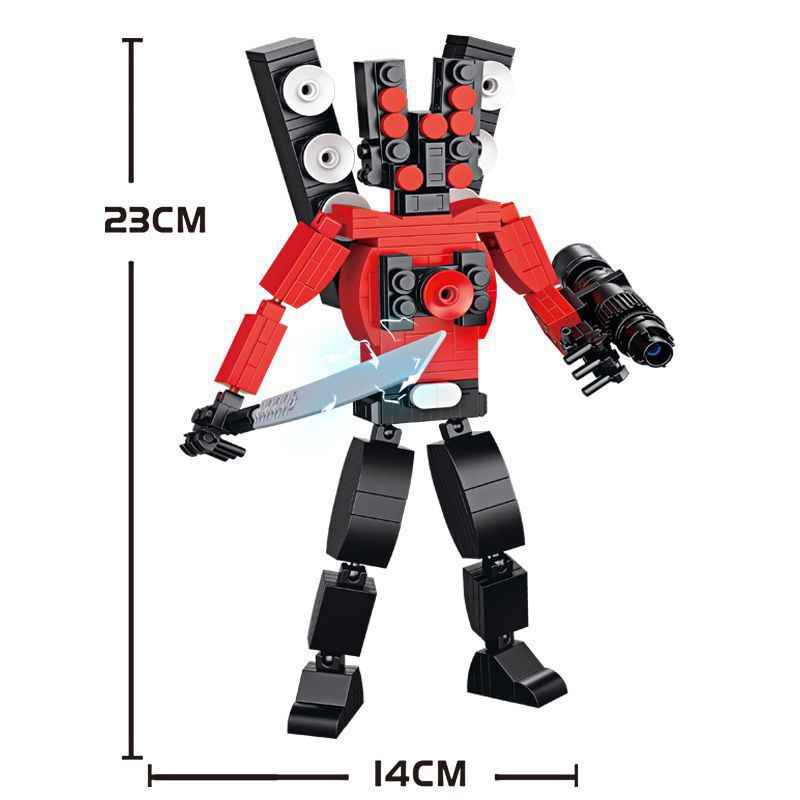 Cross-border compatible lego parodia toilet hombre VS monitor hombre pequeño granular robot puzzle montajes chicos regalos pic 9