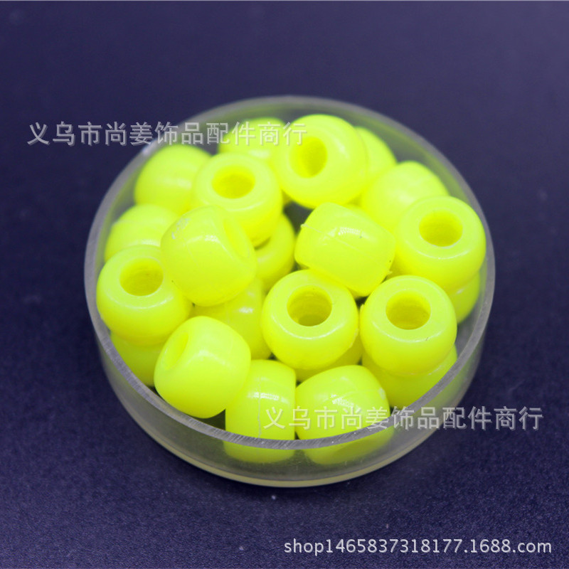 厂家直销6*9mm塑料大孔珠 6*8mm可定制混色混批桶珠 亚克力珠详情8