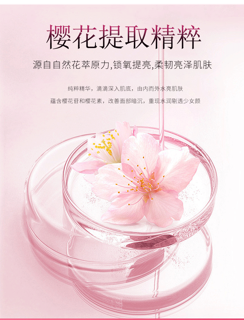 Wholesale autumn and winter amino acid cherry blossom skincare set, hydrating, moisturizing, refreshing and oil-control cosmetics full set of genuine products pic 3