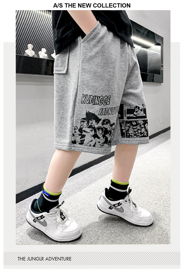 The 2022 new summer loose and stylish cotton capri shorts for boys are a trend of casual summer pants for middle-aged children pic 148