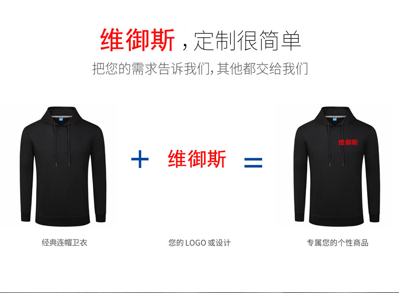新款男装拉链连帽卫衣企业员工团体服工作服外套毛圈卫衣定制印字详情4