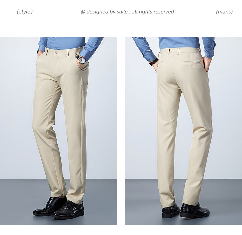 加绒加厚西裤男弹力冬季免烫商务垂感休闲裤男免烫上班男士直筒裤详情12