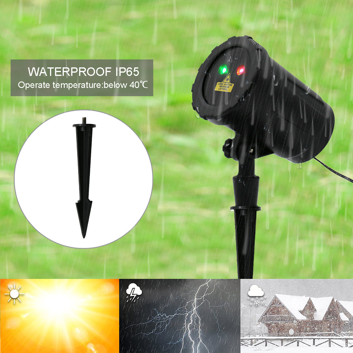 Cross-border exclusive plastic shell laser light outdoor waterproof Christmas starry sky pattern RF remote control pic 11