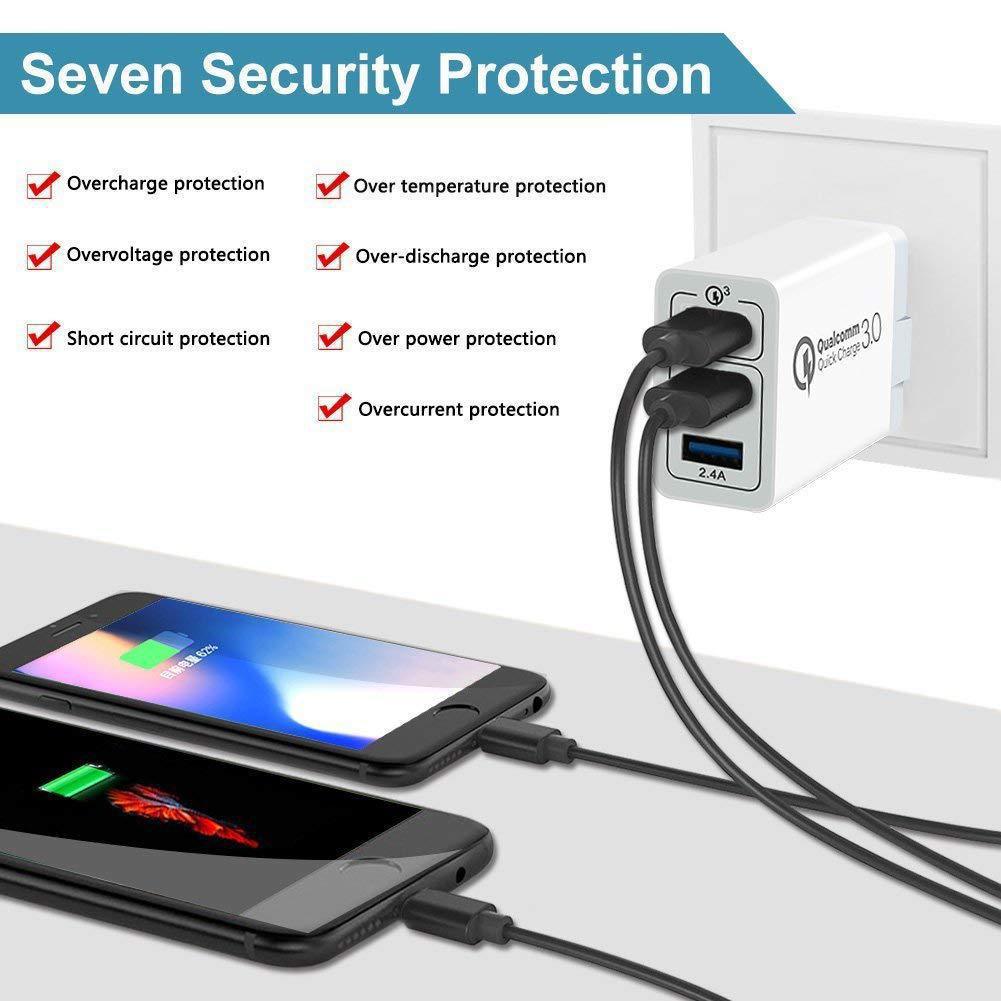 3USB mobile phone charger 30W mobile phone QC3.0 Type-c fast adapter for US, Europe, UK and Australia pic 6