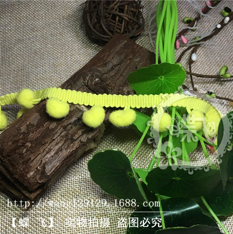 35个色现货供应1.3cm中直角毛球花边服装辅料三角球DIY手工花边辅料毛球详情22