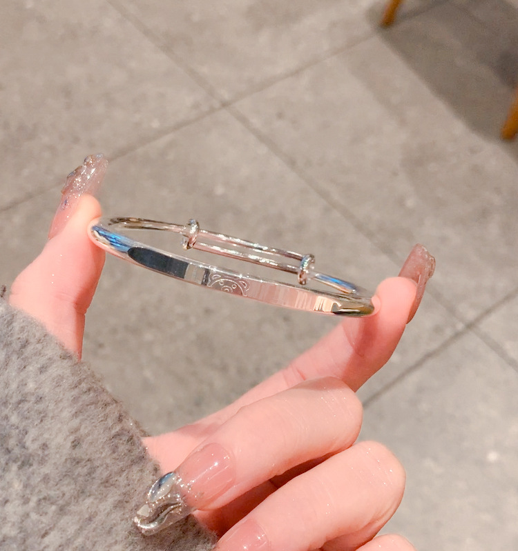 s925 Silver bracelet for girls, high-end bear bracelet, silver bracelet, push-pull bracelet, bracelet, and silver jewelry pic 2