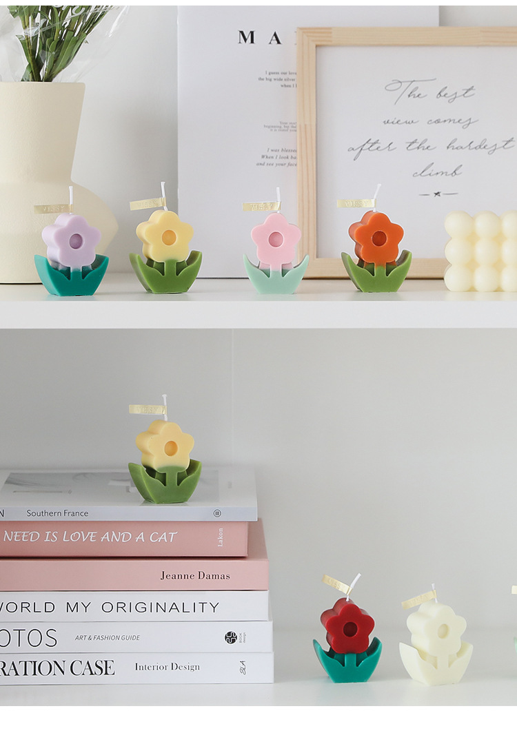 Flower scented candles Creative home decoration flower candles Scented candles electronic candles candles pic 3