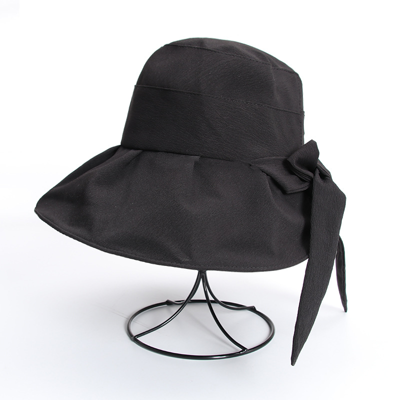 Versión coreana sombrero de sol de vinilo mujer color sólido cornisa sombrero de pescador protector uv visera visera de verano sombrero de sol maré pic 14