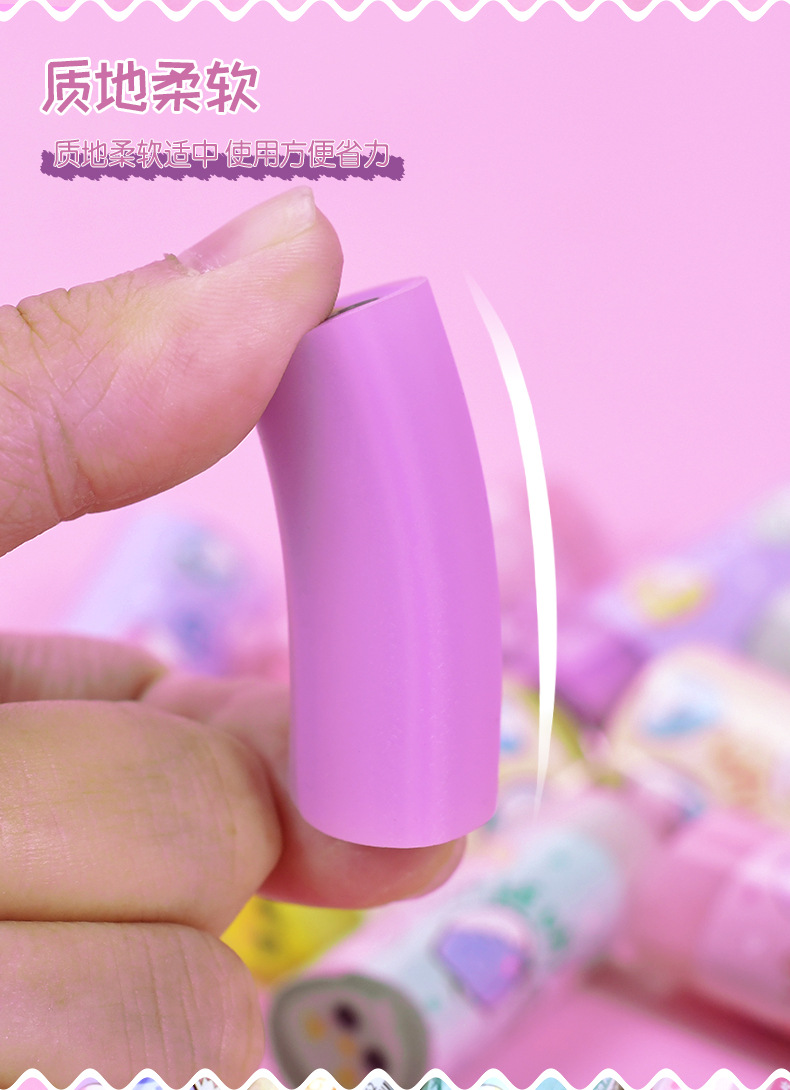 Weibo Stationery Wholesale Cartoon Character erasers, cute smiling faces, animal-scented round colored erasers for students pic 5