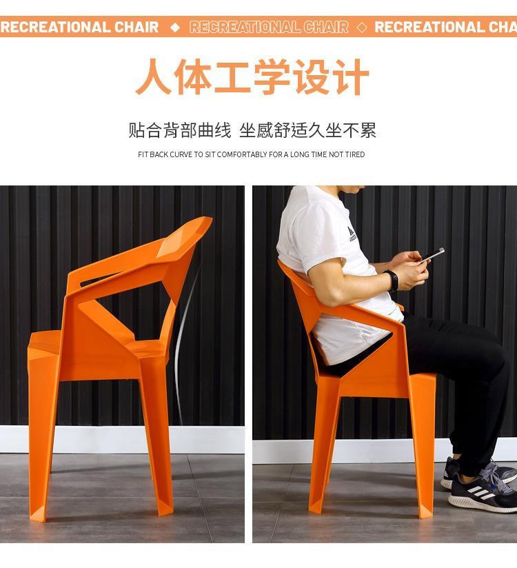 加厚塑料椅子靠背大排档简约沙滩椅户外烧烤夜市塑胶餐椅可叠放详情7
