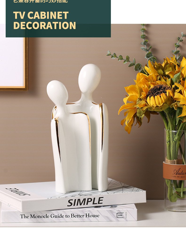 Modern creative abstract figure ceramic handicrafts, living room TV cabinet, wine cabinet, decorative items, artistic ornaments, souvenirs pic 3