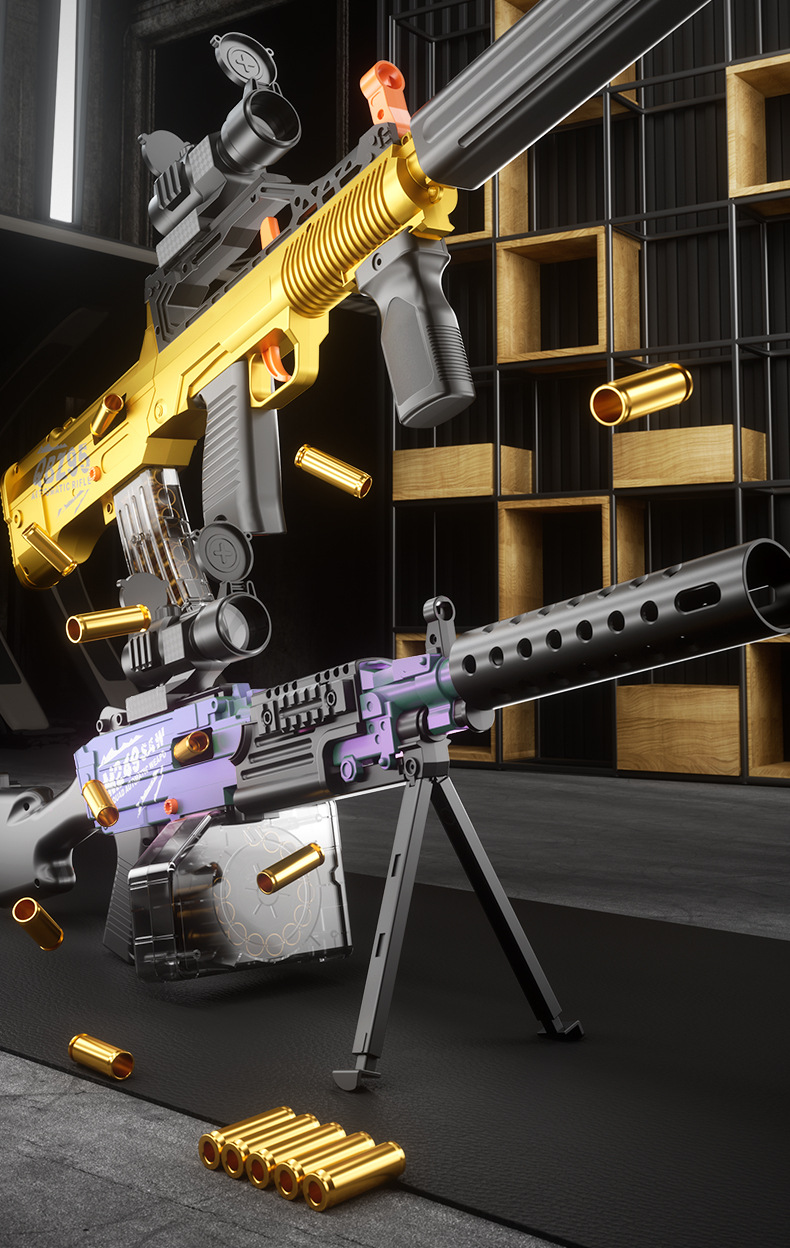 跨境手自QBZ95悍迪DR060冲锋M249电动抛壳软弹枪DR061儿童玩具详情2