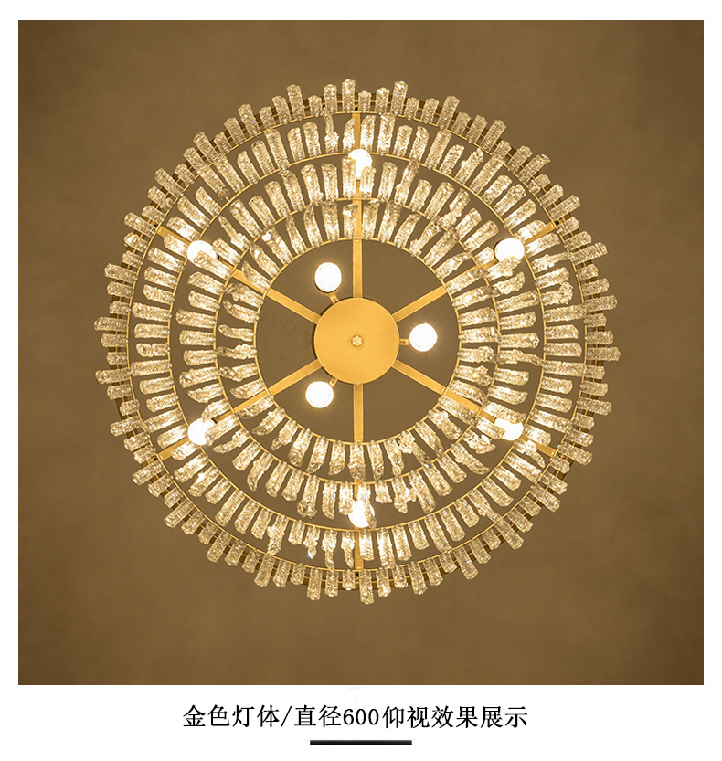 Amazon cross-border modern crystal chandelier, luxurious and grand living room lamp, American modern and simple dining room and bedroom lighting pic 18