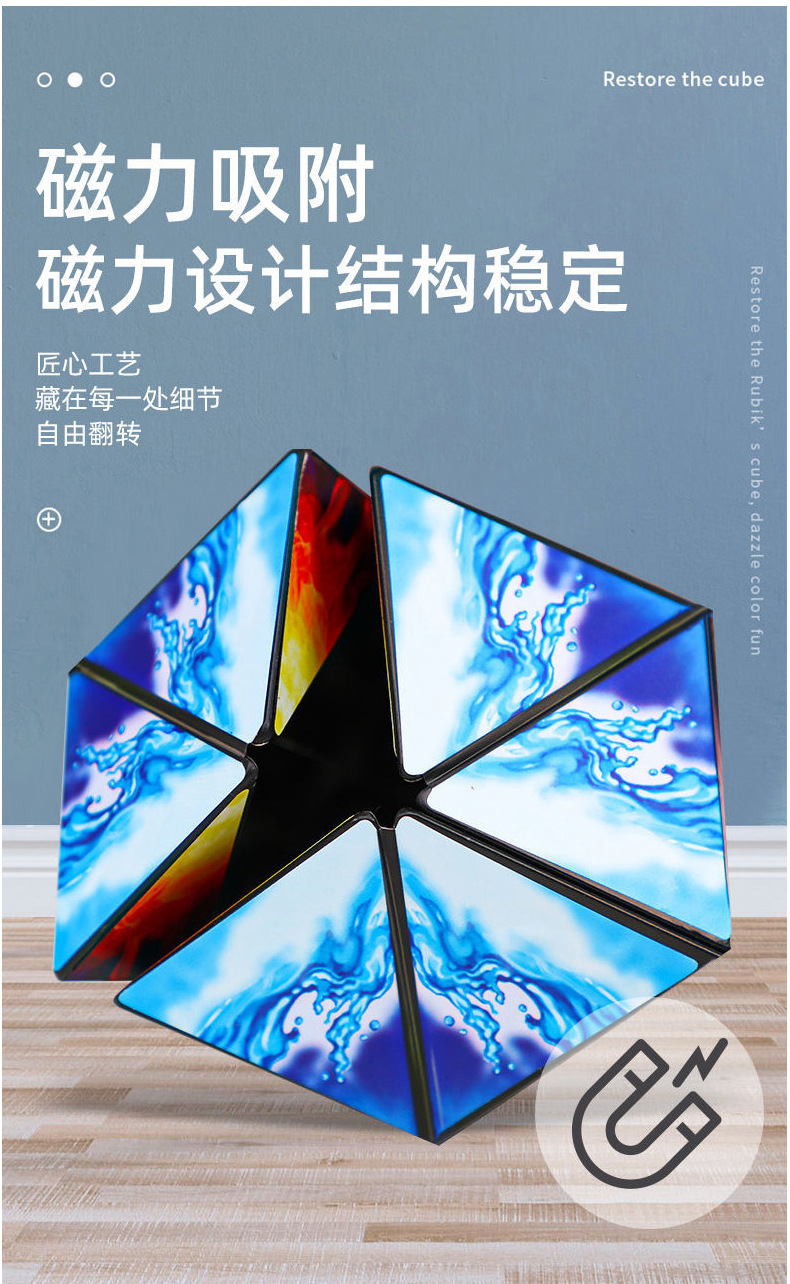 3D mutante geometría cubo de rubik juguete magnético para niños rompecabezas desarrollo intelectual de tercer orden tridimensional deformación flip cubo de rubik bloque pic 11