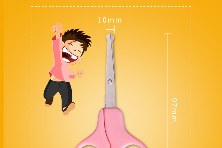 工厂现货批发婴儿指甲剪美容剪不锈钢圆头小剪刀儿童安全鼻毛剪刀详情4