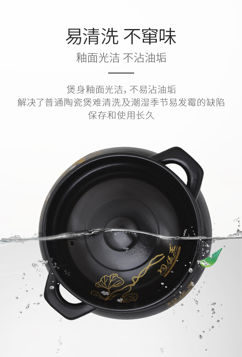 New dry-burning crack-free Fulu Pot ceramic clay pot high-temperature resistant stew pot, big belly soup pot in stock, one-piece consignment pic 8