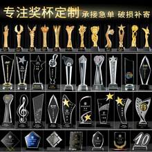 创意五角星舞蹈比赛奖牌树脂金属篮球彩印摆件儿童水晶奖杯厂家详情1