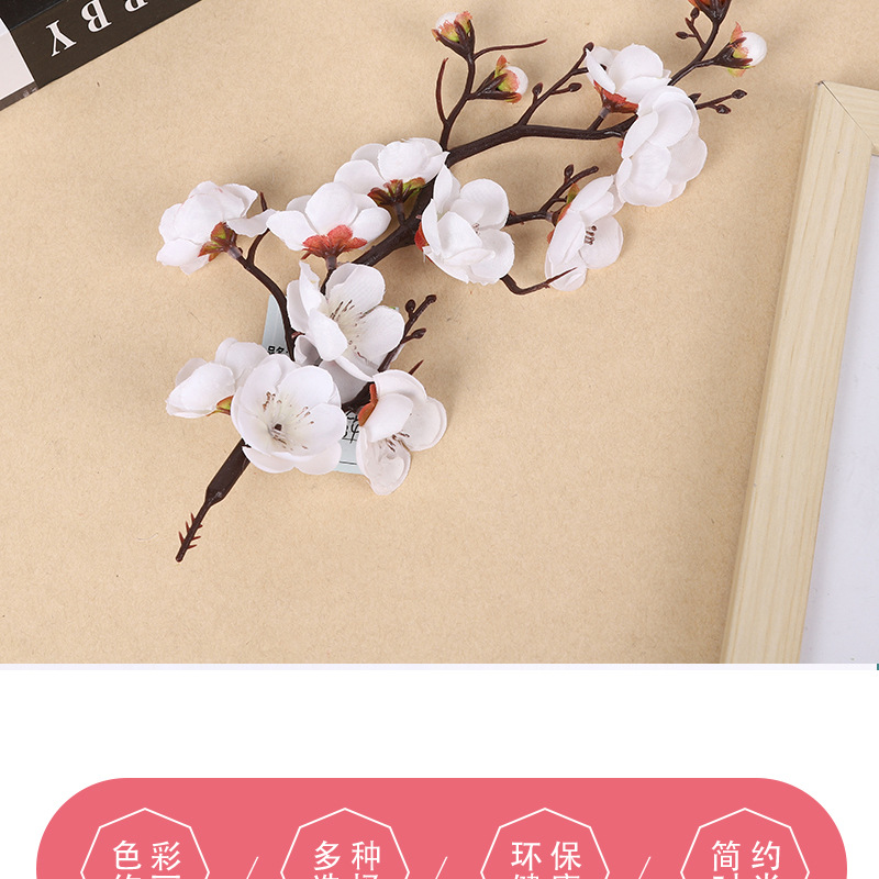 Wholesale of cross-border simulated winter plum blossoms, plum blossom bonsai, flower branches, New Year home decorations, living room vases and ornaments pic 2