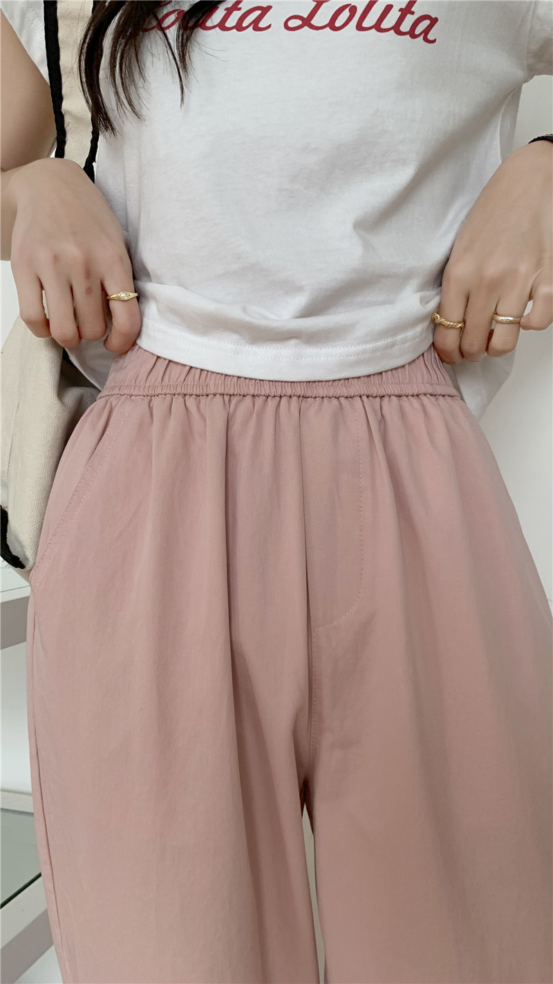 （花苞奶奶裤）百搭裤子夏季舒适松紧高腰宽松显瘦女休闲裤详情13