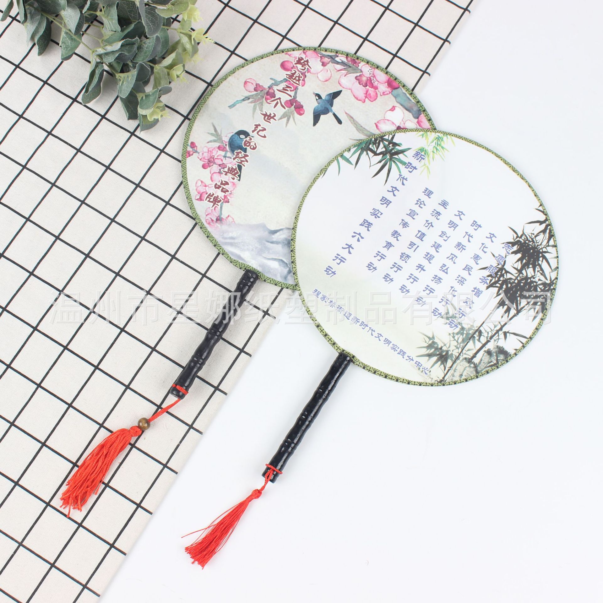 古风扇子企业团扇圆扇中国风蒲扇汉服刺绣宫廷团扇直供详情19