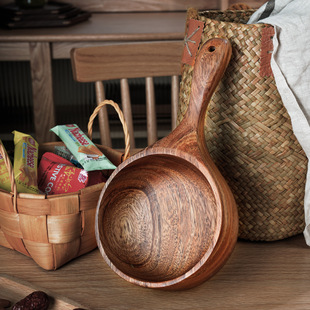 Love wood bowls, original wood plates, solid wood plates, tableware, salad bowls, wooden fruit plates, dried fruit and coarse grain shallow-mouthed bowls pic 9