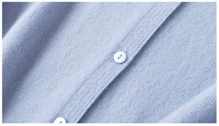 Qili Colorful Gemstone 12-color seamless one-piece Merino wool button cardigan, a versatile knitted long-sleeved top for commuting pic 69